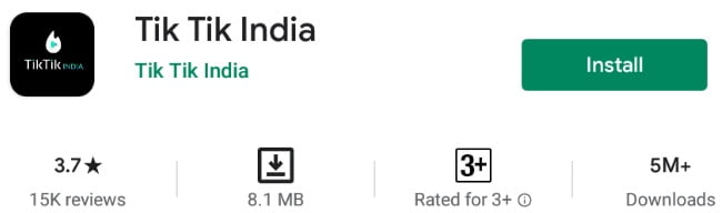 tik Tik India App Download