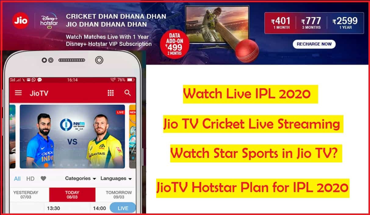 Watch Live IPL On Jio TV App How To Activate Jio Cricket Plan For IPL